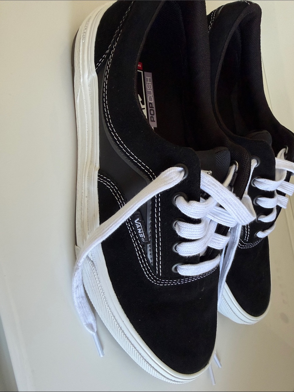 Vans Black and White Low-Top Suede Sneakers